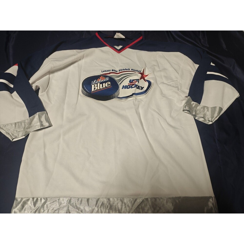 K1 Labatt Blue USA Hockey Pond Hockey White Jersey Size XXL